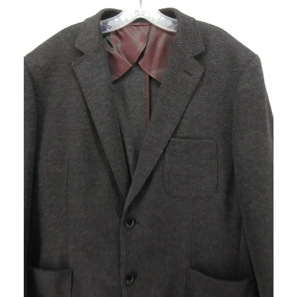 Ibiza Sport Coat 44 Blazer Wool Blend Herringbone Jacket Unstructured